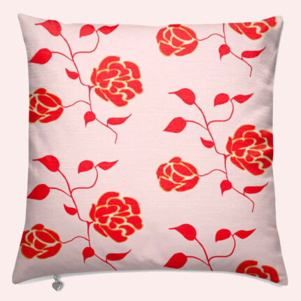 Housse de coussin "Japon Grenadine" fabriquée en France