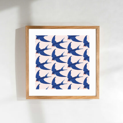Affiche "Swallows" Papier qualité musée - Format carré