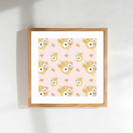 Affiche "Bouquets Yellow Chamallow" Papier qualité musée