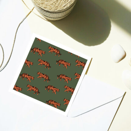 Carte "Monsieur Tigre" 15 x 15 cm Papier Premium 320g