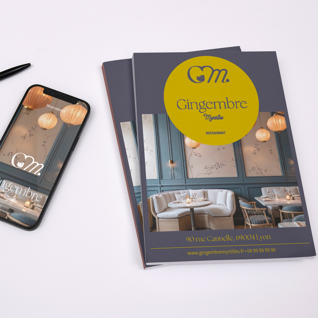 Menu & Webdesign iPhone Gingembre Myrtille